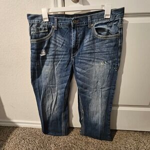 Axe & Crown Slim Fit Distressed Blue Denim Jeans Men's W36 L32